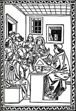 Master with his Students. (Christoforo Landino), 1492, (1917). Artist: Unknown