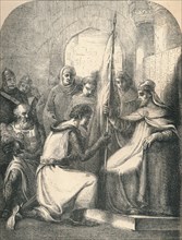 Hugh de Vermandois receiving a consecrated Banner from Pope Urban, 1869. Artist: Unknown