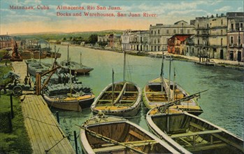 Matanzas, Cuba. Almacenes, Rio San Juan. Docks and Warehouses, San Juan River, c1910. Artist: Unknown