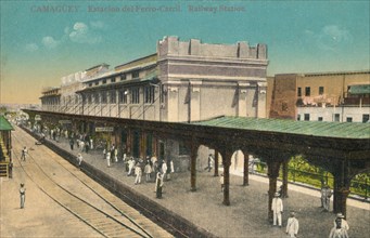 Camaguey. Estacion del Ferro-Carril. Railway Station, Cuba, c1910s. Artist: Unknown