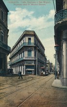 Habana. Calle Neptuno y San Miguel. Neptuno and St Michel Street, 1910s.