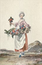 La Bouquetiere Garcon Cafetier, c18th century, (1903). Artist: Jean-Pierre Houel