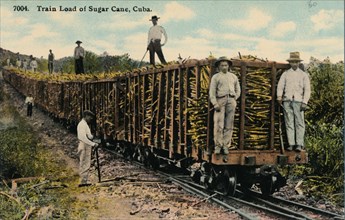 Train Load of Sugar Cane leaving the field, Cuba, 1915. Artist: Unknown
