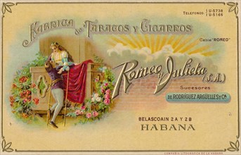 Advertisement for Romeo y Julieta cigars, c1900s. Artist: Unknown