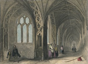 Worcester Cathedral. The Cloisters, 1836. Artist: Henry Winkles