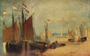 'Dutch Boats off Yarmouth, Prizes during the War', c1823 (1934). Artist: John Sell Cotman.