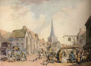 'An old English Village Scene', c18th century. (1941). Artist: Thomas Rowlandson.