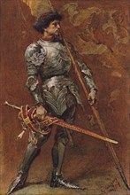 Knight in armour, circa late 19th century. Artist: Edward John Gregory.