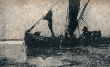 'Loading the Barge', c19th century. Artist: Frank Mura.