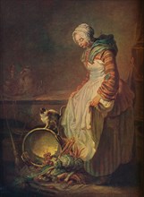'Woman with Kitten', 18th century. Artist: Jean-Simeon Chardin.