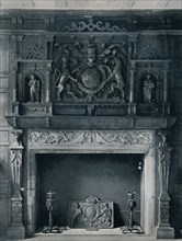 'Chimneypiece with Arms of James I, circa 1606: from the Old Palace, Bromley-By-Bow', 1945. Artist: Unknown.