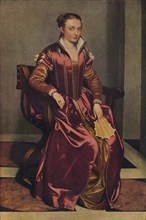 'Portrait of a Lady (La Dama in Rosso)', c1556. Artist: Giovanni Battista Moroni.