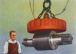 Magnet that lifts 46 tons, 1938. Artist: Unknown.