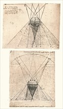 Two diagrams illustrating the theory of light and shade, c1472-c1519 (1883). Artist: Leonardo da Vinci.