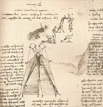 Diagram illustrating the theory of light and shade and sketches of figures, c1472-c1519 (1883). Artist: Leonardo da Vinci.