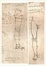 Two drawings illustrating the theory of the proportions of the human figure, c1472-c1519 (1883). Artist: Leonardo da Vinci.