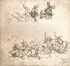 Study for the cartoon of the Battle of Anghiari, c1472-c1505 (1883). Artist: Leonardo da Vinci.