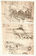 Two architectural drawings, c1472-c1519 (1883). Artist: Leonardo da Vinci.