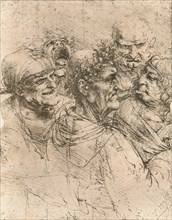 Drawing of caricatures, c1472-c1519 (1883). Artist: Leonardo da Vinci.
