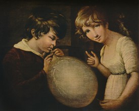 'Boy and Girl with a Bladder', c18th century. Artist: William Tate.