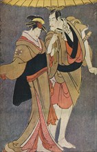 'Ichikawa Komazo III as Kameya Chubei and Nakamura Tomisaburo as Umegawa', 1794. Artists: Cecil Reginald Grundy, Tôshûsai Sharaku.