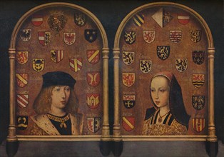 'Diptych: Philip the Handsome and Margaret of Austria', c1493. Artists: Pieter van Coninxloo, Margaret of Austria.