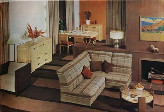 'Dining-living-room designed by Mary Davis Gillies for McCall's Magazine', c1940.