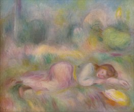 'Fille etendue dans l'herbe', c1890. Artist: Pierre-Auguste Renoir.