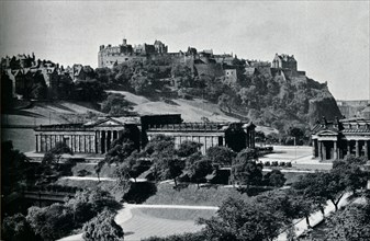 'View of the National Gallery of Scotland and Edinburgh Castle', c1945. Artist: Unknown.