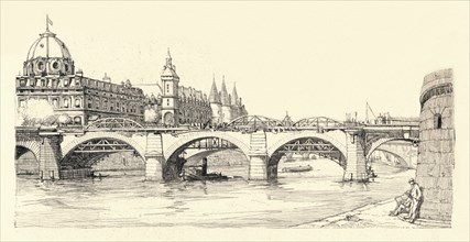 'Works on the old Pont Notre-Dame', 1913 (1915). Artist: Herman Armour Webster.