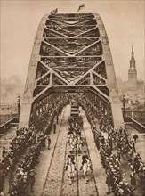 Opening of the new Tyne Bridge by King George V, Newcastle-upon-Tyne, 10 October 1928 (1935). Artist: Unknown.