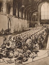 The victims of the R101 airship disaster lying in state in Westminster Hall, London, 1930 (1935). Artist: Unknown.