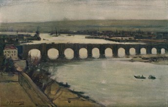 'Berwick Bridge', c1912. Artist: David Young Cameron.