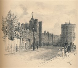 'General View of St. James's Palace, From Pall Mall', 1902. Artist: Thomas Robert Way.