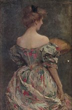 'The Flowered Gown', c19th century. Artist: Samuel Melton Fisher.