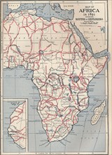 Map of Africa in 1891 showing routes of explorers, 1906. Artist: Unknown.