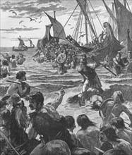 Landing of the Romans on the coast of Kent, 43 (1905). Artist: Unknown.