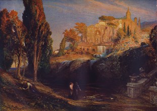 'Emily and Valancourt at the Chateau Le Blanc: Lady Foix Hears from Dr Foix, Mysteries of Udulpho' Artists: Samuel Palmer, Ann Radcliffe.
