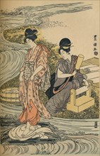 'Washing Linen', c1800. Artist: Utagawa Toyokuni.