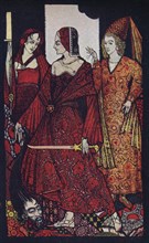 'Queens Who Cut the Bogs of Glanna, Judith of Scripture, and Glorianna', 1910. Artist: Harry Clarke.