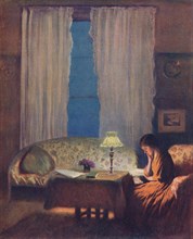 'Reading by Lamplight (Twilight: Interior)', 1909. Artist: George Clausen.