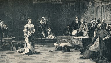 The trial of Queen Catherine, 1529 (1905).  Artist: Unknown.