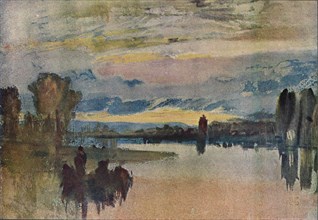 'On the Lake at Petworth - Evening', 1909. Artist: JMW Turner.