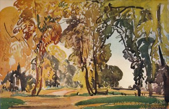 'Betchworth Lane, October', 1917.  Artist: Evelyn Cheston.