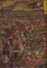 'Vaishravana travelling across the waves, from the Caves of the Thousand Buddhas', c900. Artist: Unknown.