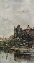 'Old Houses, Amsterdam', c1870. Artist: Jacob Henricus Maris.