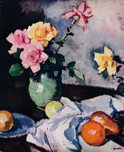 'Roses and Fruit', c1931. Artist: Samuel John Peploe.
