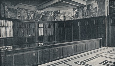 'Interior of Grand Trunk Railway's new London offices with tempera frieze by Frank Brangwyn ', c1909 Artist: Unknown.
