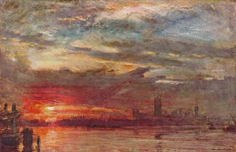 'Westminster Sunset ', 1900. Artist: Albert Goodwin.