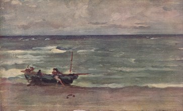 'Harmony in Blue and Silver: Beaching The Boat, Etretat', c1897. Artist: James Abbott McNeill Whistler.